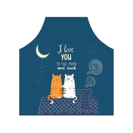 Apron kitchen with a photo print "Cats on the roof", adjustable, size OS-2