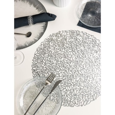 Serving napkin on the table "Manifik", d = 38 cm, silver color-1