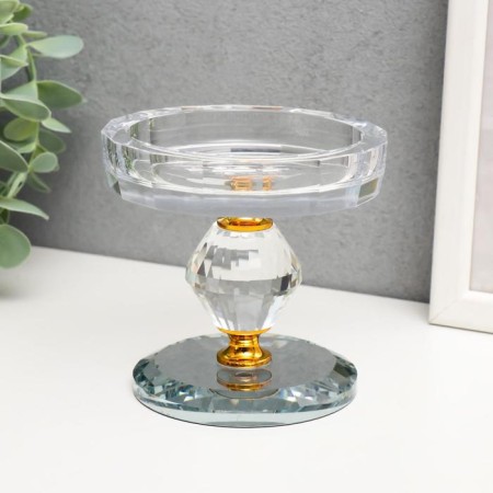 Glass of glass for 1 candle "Crystal rhombus" 9.5x9x9 cm-1
