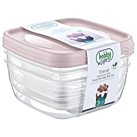 A set of food containers Hobbylife Trend, 1.5 l, 3 pcs, color mix-2