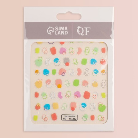 Nail stickers "Color Abstraction", voluminous, multi -colored-4
