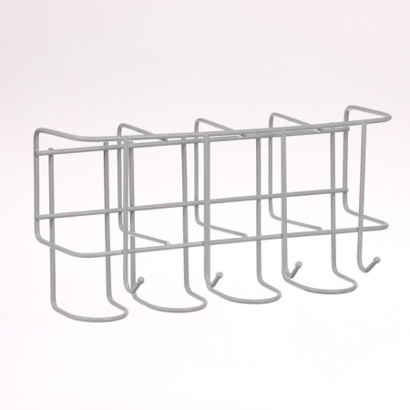 Nasten umbrella stand, with hooks, metal, 7 × 12 × 26 cm, white-1