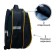 School backpack, 39 x 24 x 19 cm, ergonomic back, calligrata a "football", black