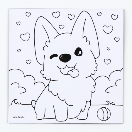 Magnet Coloring "Corgi", 10 × 10 cm-1