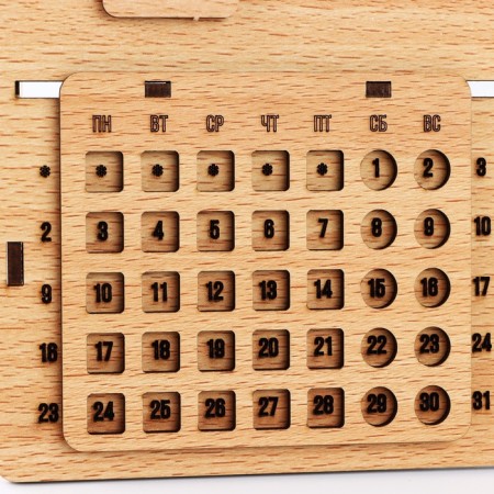 Eternal calendar "Sweet Home" wooden, 17.5 x 17 cm-3