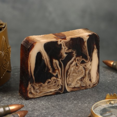 Cosmetic soap "Happy holiday! From February 23! Black coal and tar 80 g-3