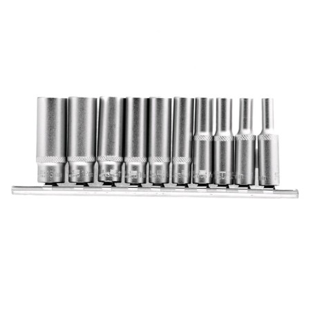 Set of end heads Stels 13605, 1/4 ", hexagonal, elongated, CRV, 4-13 mm, 10 pcs.