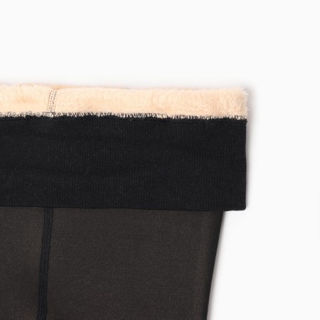 Microfiber thermoles with fleece "Second leather" 600 DEN, Black color, size 1-2-4