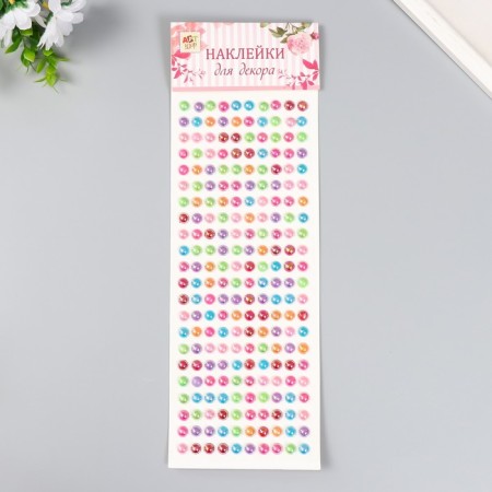 Stick plastic rhinestone "Half -dash pearl" d = 0.7 cm mix 10.7x32 cm