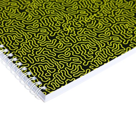 Notebook A4, 96 sheets in the ruler on the crest "Labyrinth", cover coated cardboard, glossy lamination, embossing, block 65 g/m2, 4v mix-2