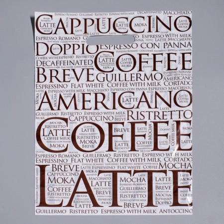 Coffee package, polyethylene with a cut pen, 40 μm 30 x 40 cm