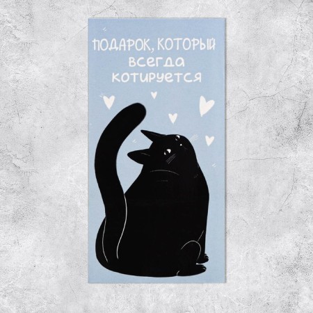 Конверт для денег «Подарок», кот, 16,5 × 8 см-1