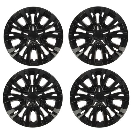 Wheel caps R15 "Lyon", black gloss carbon, set 4 pcs.
