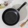 Pan, d = 24 cm, plastic handle, glass cover, anti -stick coating, dark marble color