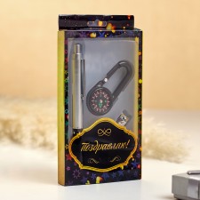 Gift set 3v1 (pen, nippers, carbine-compass)