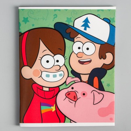 Notebook of 48 sheets in a cage, cardboard cover "Best Friends", Gravity Folz-2