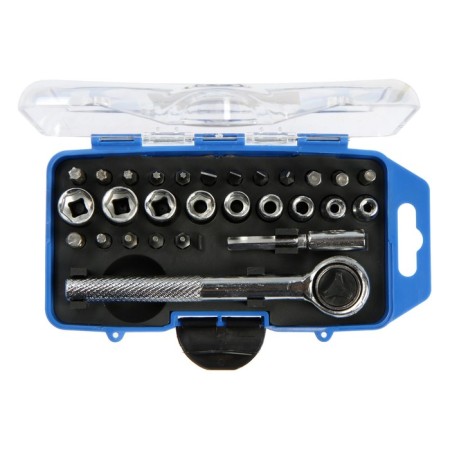 Set of end heads and bit tundra, ratchet, extension cord, 28 items-1