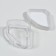 Bath for rodents angular with a spatula, 14 x 10.4 cm, white