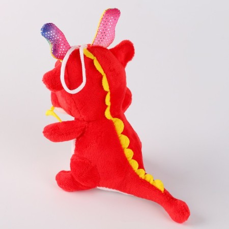 Soft toy "Dragon Red", with antennae, 10 cm-3