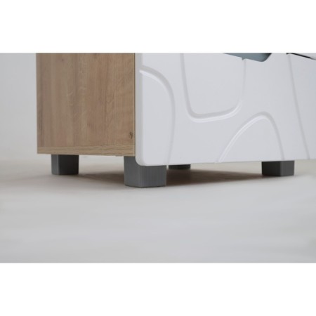 Tumbling bedside Crystable-13 450x430x430 Irish oak/white matte/gray-blue-3