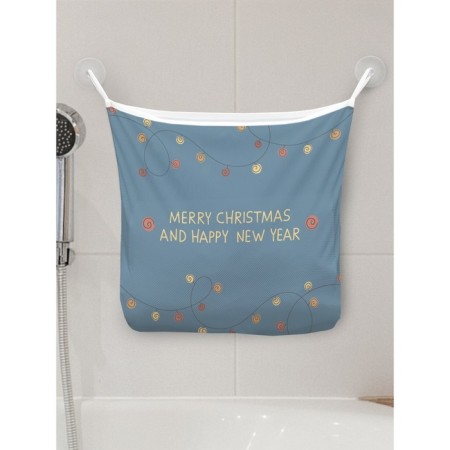 Organizer in a bath on suction cups "Christmas garlands", for storing toys and trifles, size 33x39 cm