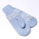 Women's woolen mittens, size 20-22, blue color