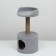 House for cats with a claw, with a sunbed, round, 35 x 35 x 70 cm, gray