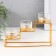 Climber Metal, glass for 3 candles "Staircase" Gold 20x6x10 cm