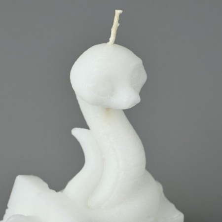 New Year 2025! Interior candle “New Year's collection: a snake with a gift”, white 77 x 61 x 35-5