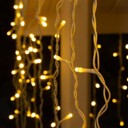 Garland "fringe" 3 × 0.9 m, IP44, UMS, white thread, 232 LED, glow warm white, 220 V-2