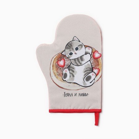 Set of kitchen. Dolyana "Kotik": mittens 20x28 cm, severity 17x17 cm, 35% HL, 65% PE-1