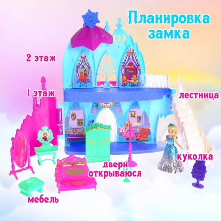 Princess dolls Castle, Light, Sound, with a princess and accessories-2
