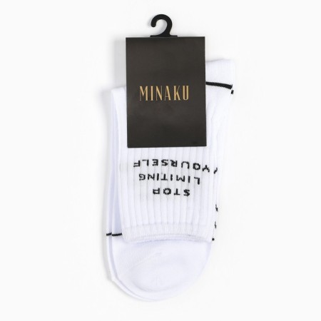 Women's socks minku "stop" color white, rr 36-37 (23 cm)-3