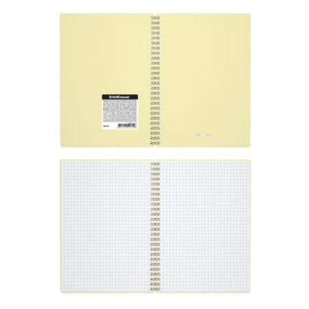 Notebook A5, 80 sheets in the cage on the crest Erichkrause "Pastel", plastic cover, OFSET BOLK, 100%whiteness, mix-1