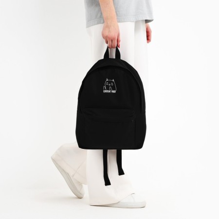 School textile Backpack "Kit, with pockets", 27x11x37, black-7