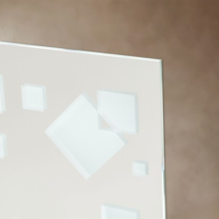 Wall mirror, with sandblasting graphics, 80 x 60 cm, with a shelf, 8 brackets-1