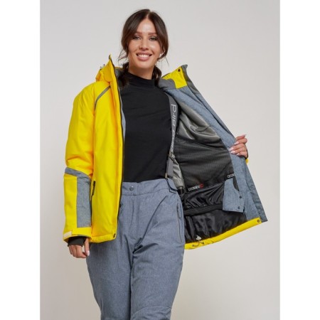 Ski jacket female winter, size 50, yellow color-10