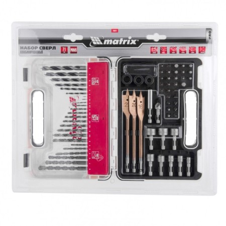 Set of drill and bit Matrix Pro 725671, 71 item, metal drill/concrete/wood, perki-3