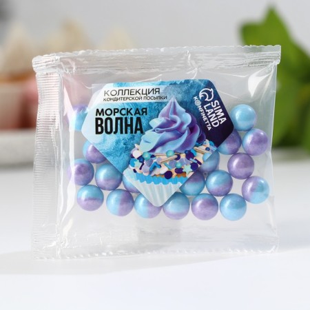 Sprinking confectionery "balls": purple, blue, 25 g.-1
