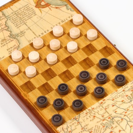 Wooden backgammon with skeletons "sea", board game, 40 x 40 cm-2
