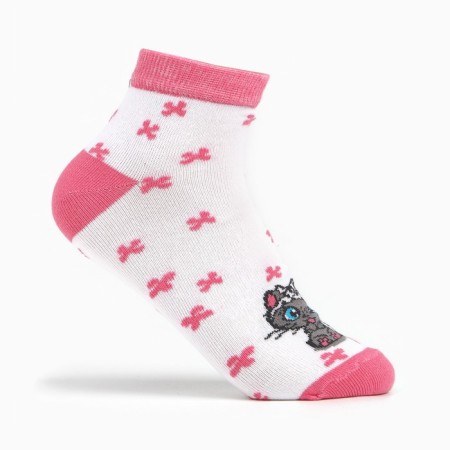 Women's socks, white color/cat, size 38-40