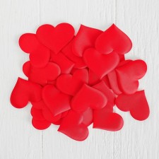 Decorative hearts, set 25 pcs., 5 cm, red color
