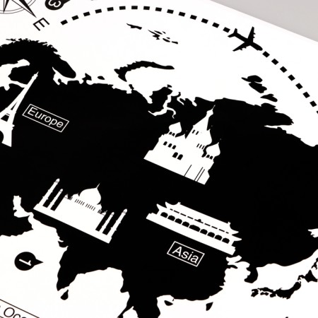Sticker 3D interior map of the world 90*60cm-1