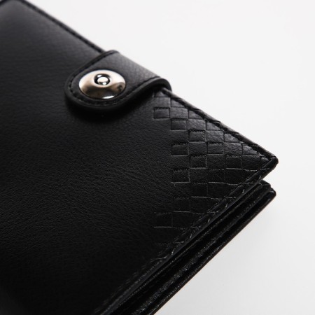 Male purse on Magnet, 3 in 1, for bills, auto documents and passports, black color-2