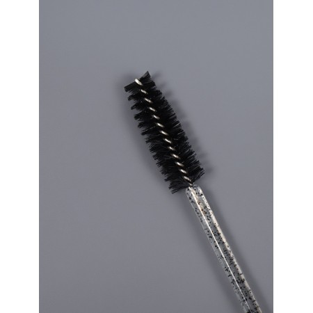 Brushes for eyebrows and eyelashes, set - 10 pcs, 10 cm, black/transparent color-4