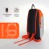 Sports backpack on lightning, textura, outer pocket, beige color/orange