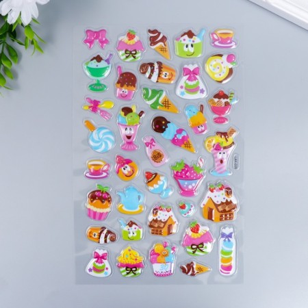 Sticker plastic volumetric "goodies" mix 14.5x25 cm-1