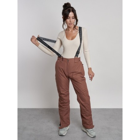 Semi -combinezone ski insulated female winter, size 48, brown color-1