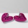 Earrings Metal "Heart" with a bend, pink color