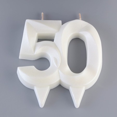 Candle in the cake jubilee "line", number "50", pearl, 6.5 cm-2